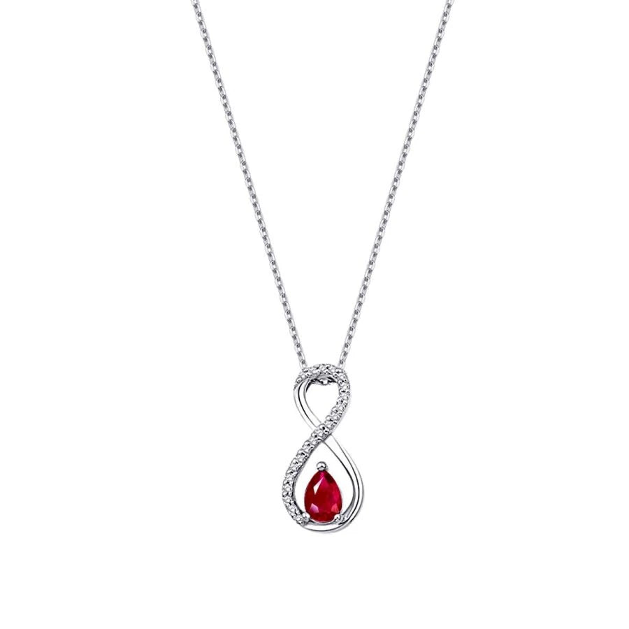 0.69 Carat Diamond Infinity Ruby Necklace