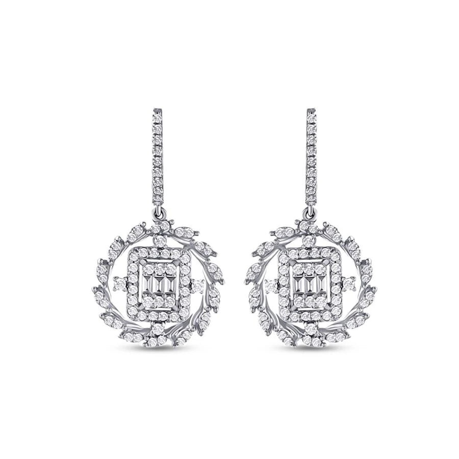 Ohrringe mit 1,10 Karat Diamanten im Baguette-Schliff