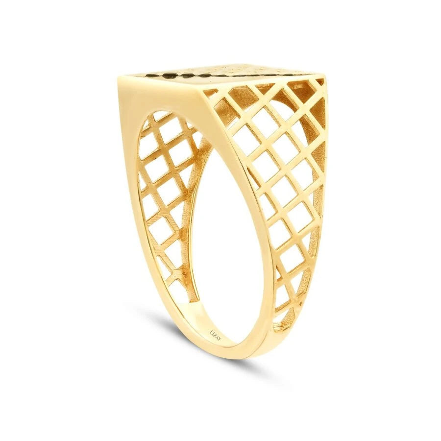 Gold Line Black Stone Men’s Ring