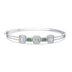 1.68 Carat Diamond Baguette Emerald Bangle