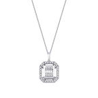 0.14 Carat Diamond Baguette Necklace