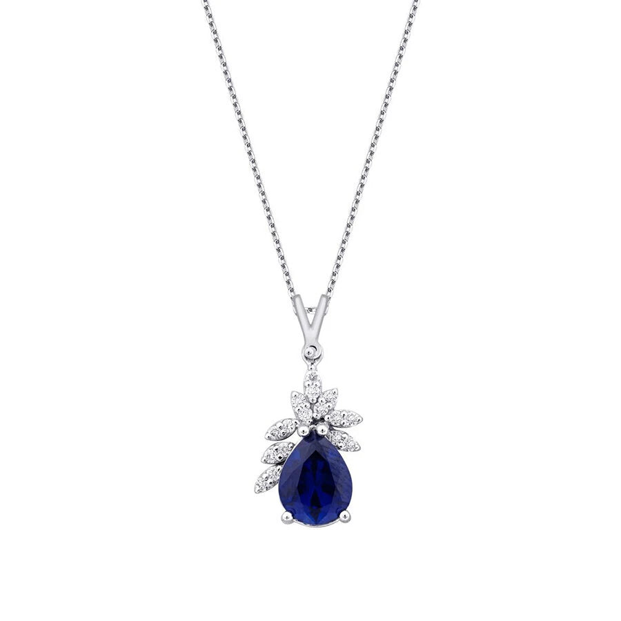 2.22 Carat Diamond Sapphire Necklace
