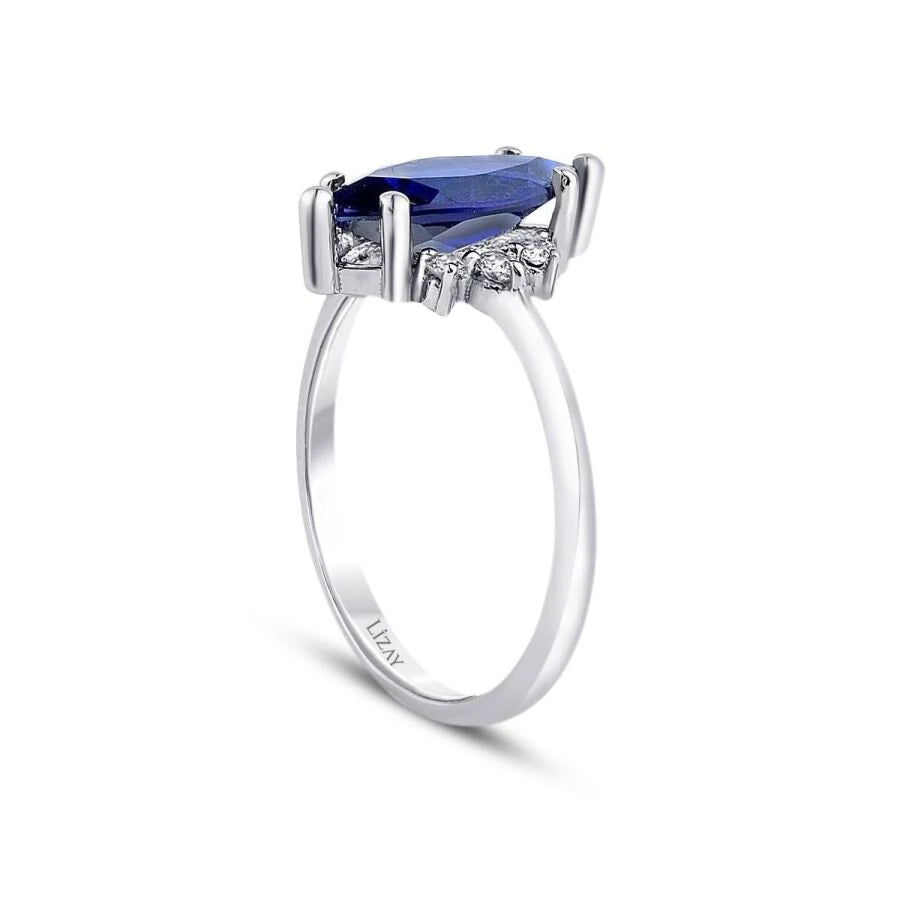 2,02 Karat Diamant-Saphir-Ring