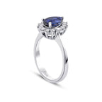 1.91 Carat Diamond Baguette Sapphire Ring