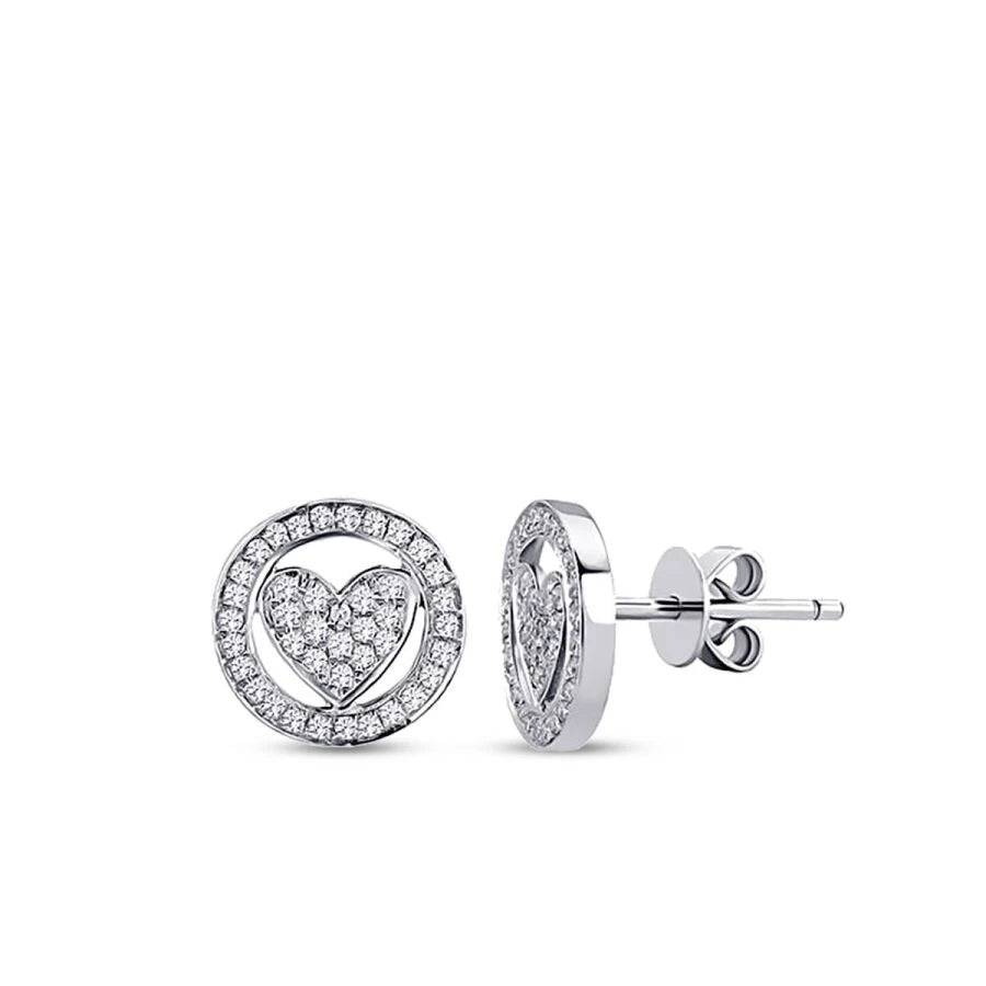 0.26 Carat Diamond Heart Earrings