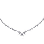 Tennis-Halskette mit goldenem Blumenmuster