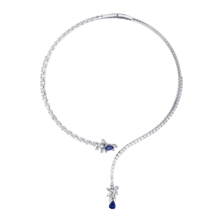 9,71 Karat Diamant-Saphir-Halsband