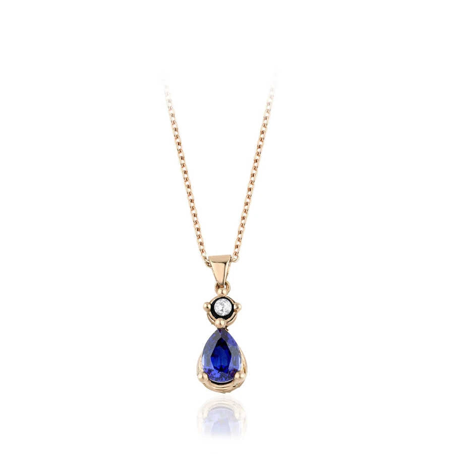 1.00 Carat Diamond Sapphire Necklace