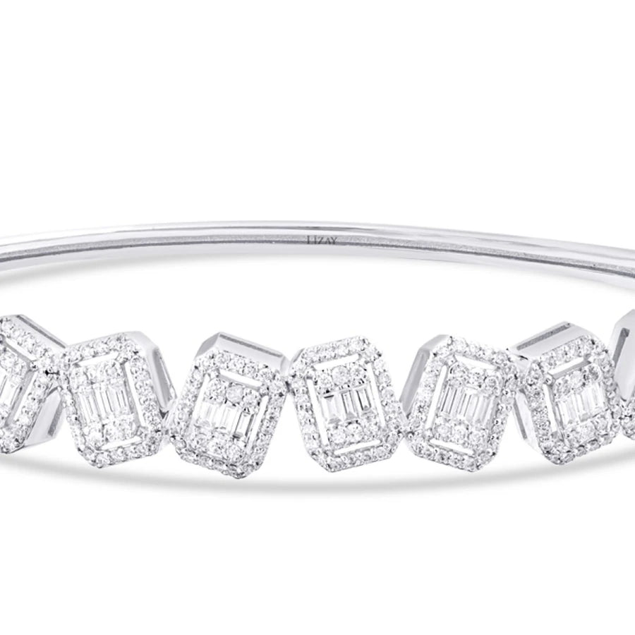 1.54 Carat Diamond Baguette Bangle