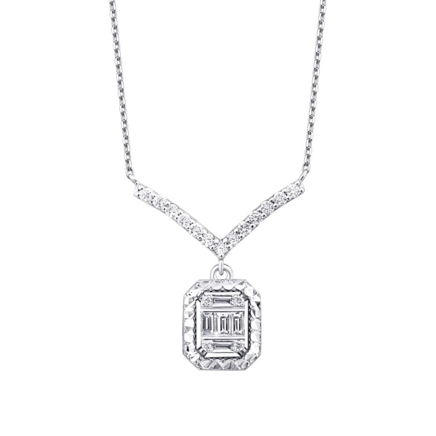0.23 Carat Diamond Baguette Necklace