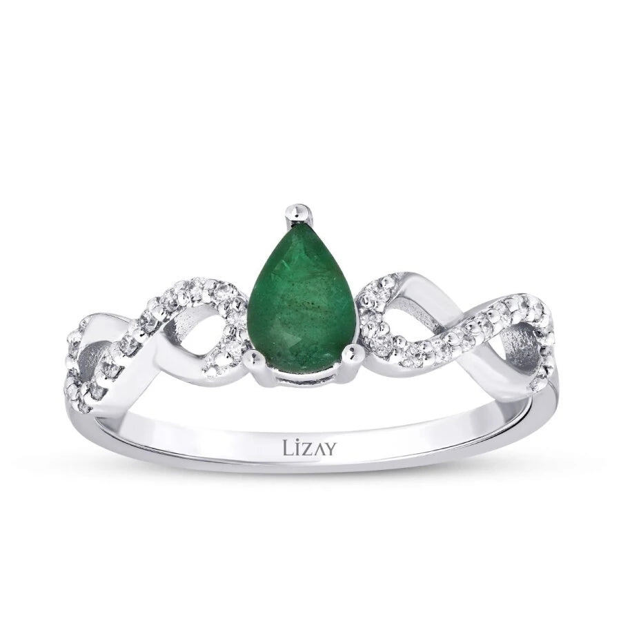0.43 Carat Diamond Emerald Ring