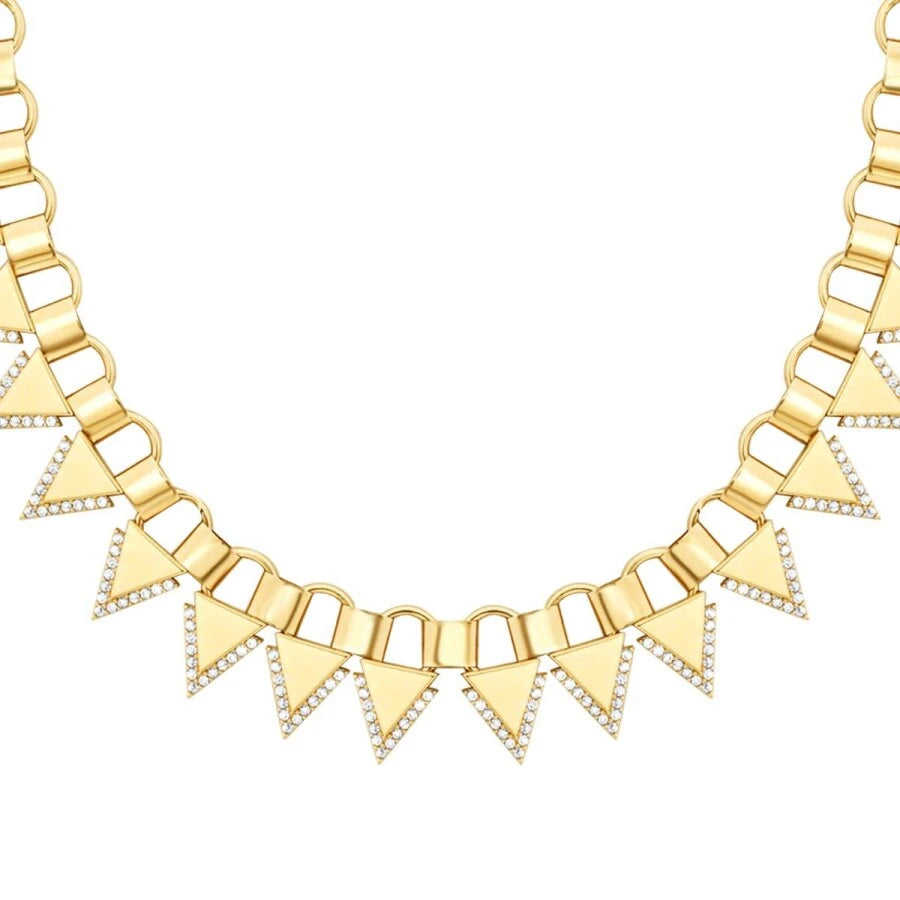 Gold Triangle Stone Collar Necklace