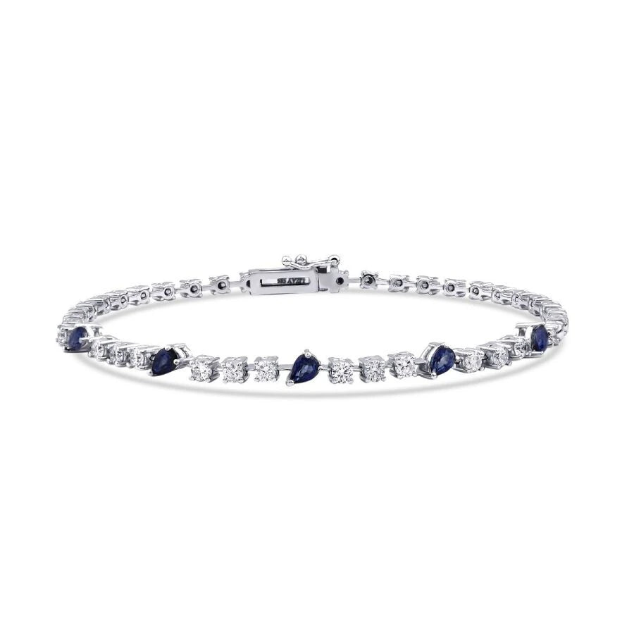 1,66 Karat Diamant-Saphir-Armband