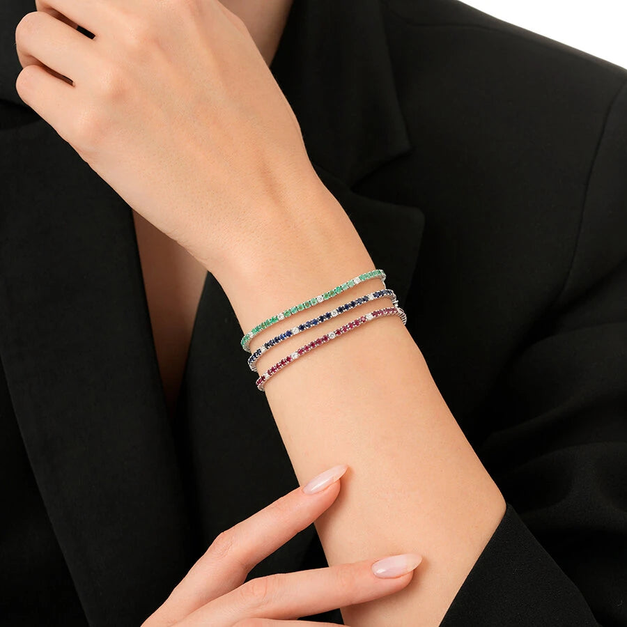 4,34 Karat Diamant-Saphir-Armband