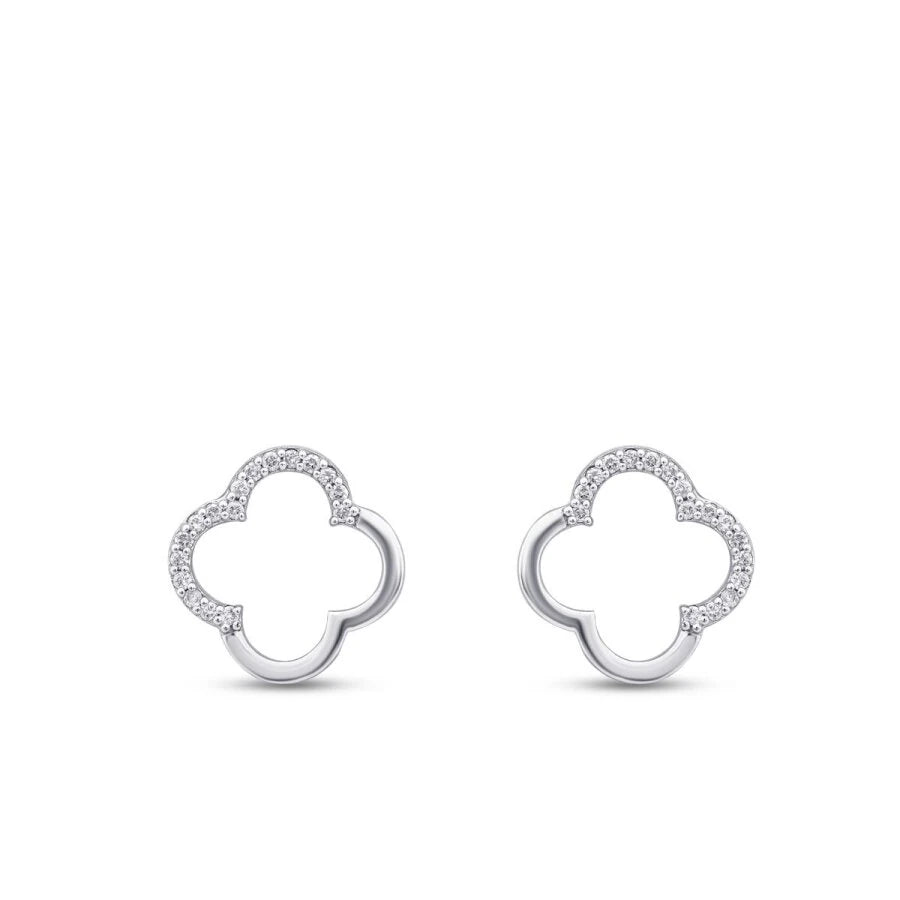 0.13 Carat Diamond Clover Earrings