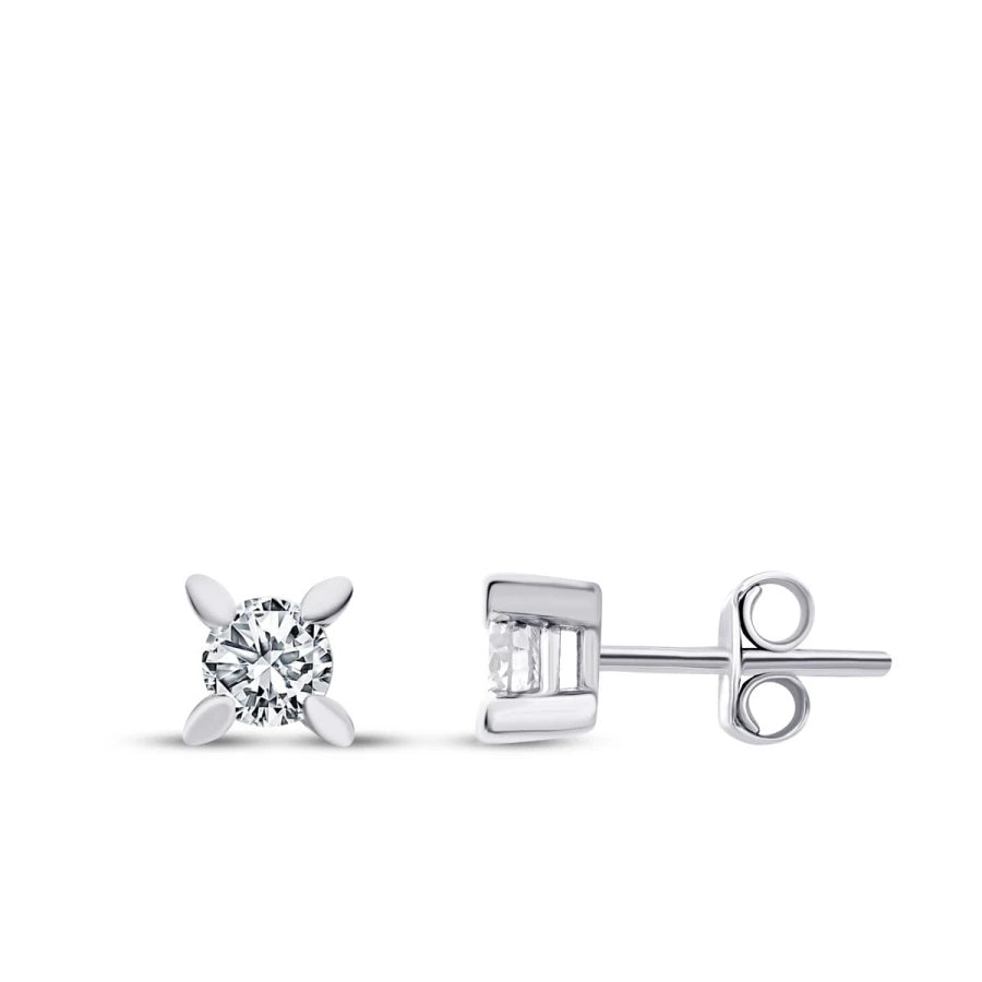 0.34 Carat Diamond Solitaire Earrings