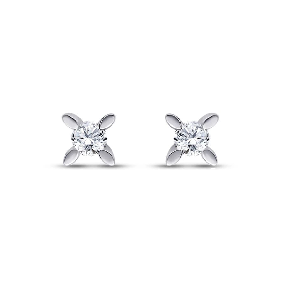 0.21 Carat Diamond Solitaire Earrings