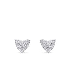 0.12 Carat Diamond Rose Gold Heart Earrings