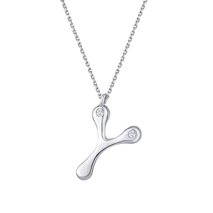 Halskette mit Y-förmigem Diamanten (0,04 Karat)