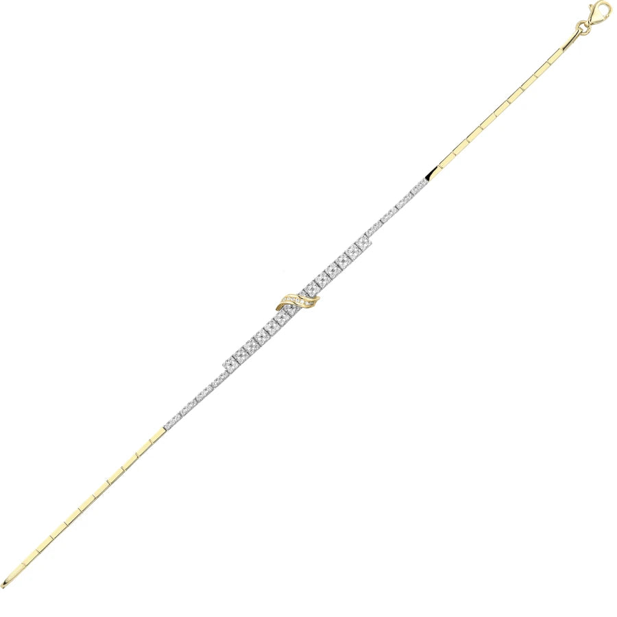 Zweifarbiges goldenes Tennisarmband