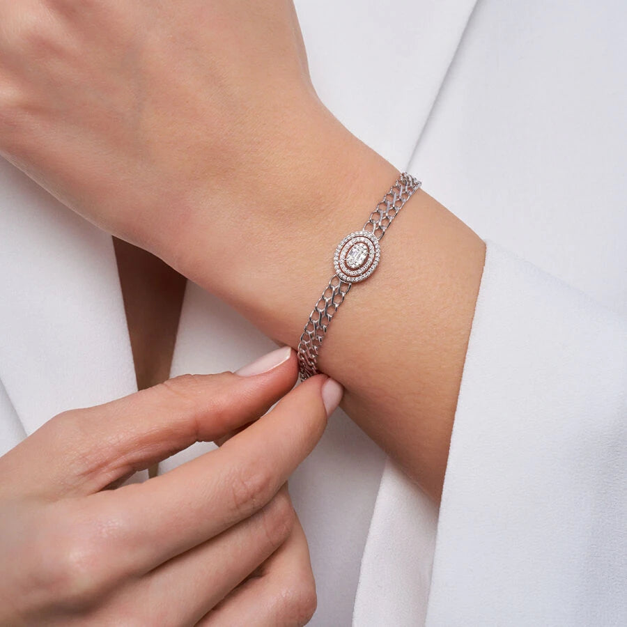 Armband mit 0,25 Karat Diamanten im Baguetteschliff