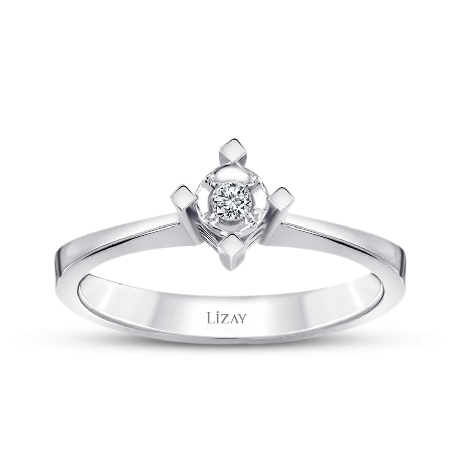 0.09 Carat Diamond Effect Solitaire Engagement Ring
