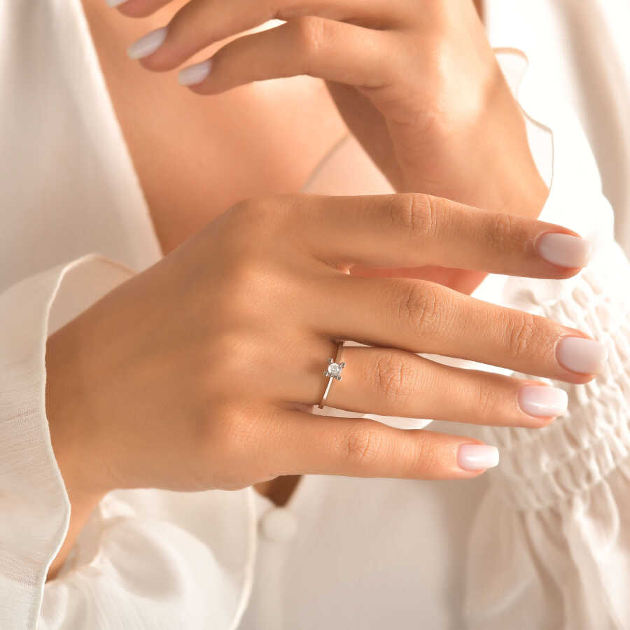 0.04 Carat Diamond Solitaire Engagement Ring