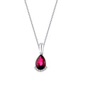 1.13 Carat Diamond Pear Ruby Necklace