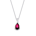 1.13 Carat Diamond Pear Ruby Necklace