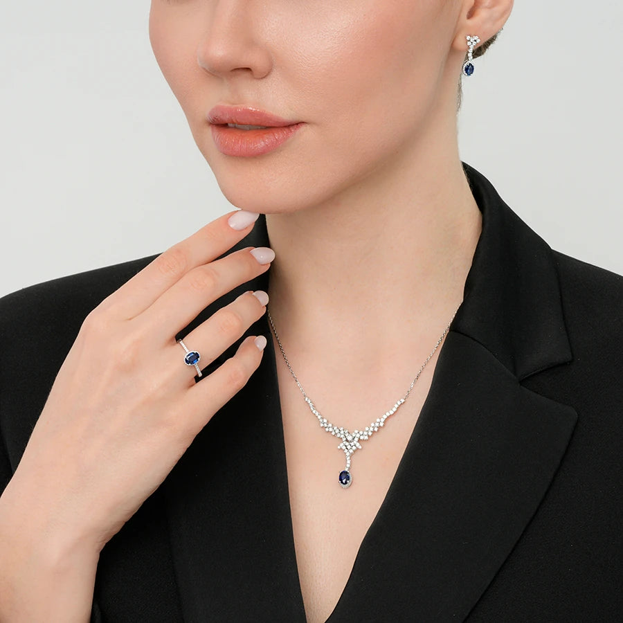 Ohrringe mit Diamant und Saphir (1,44 Karat)