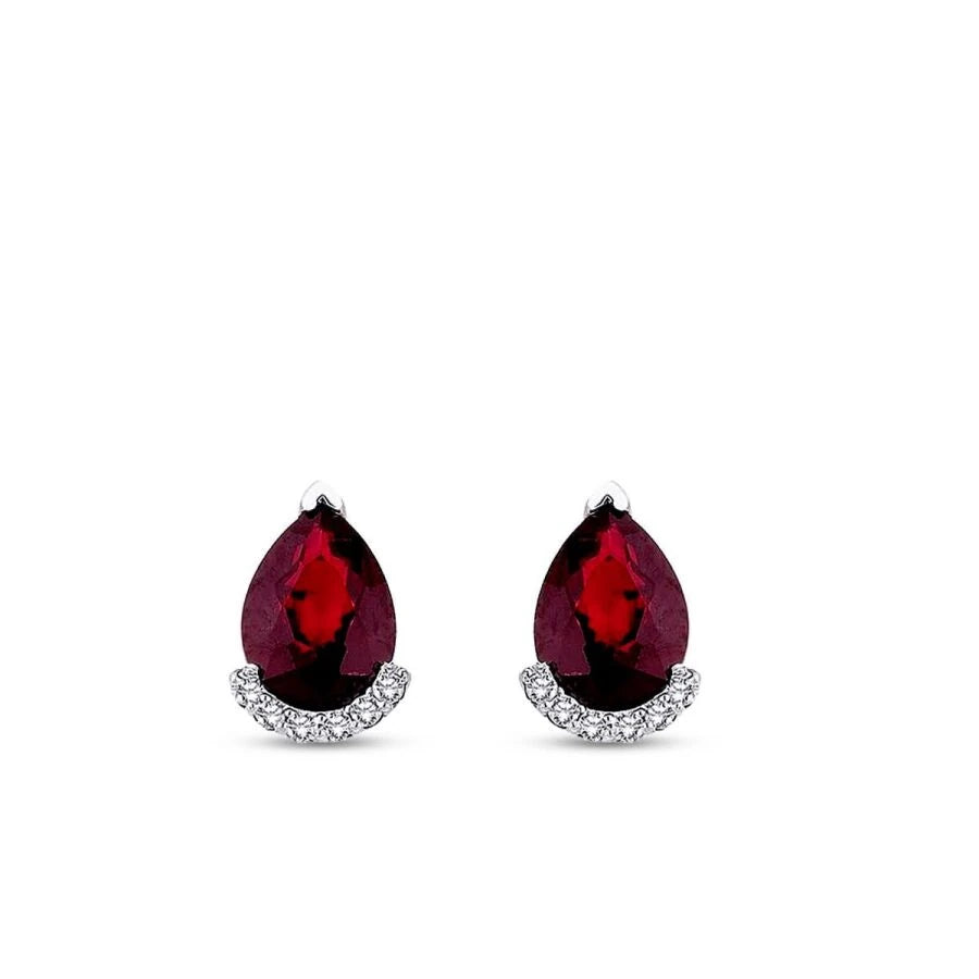 2.03 Carat Diamond Ruby Earrings