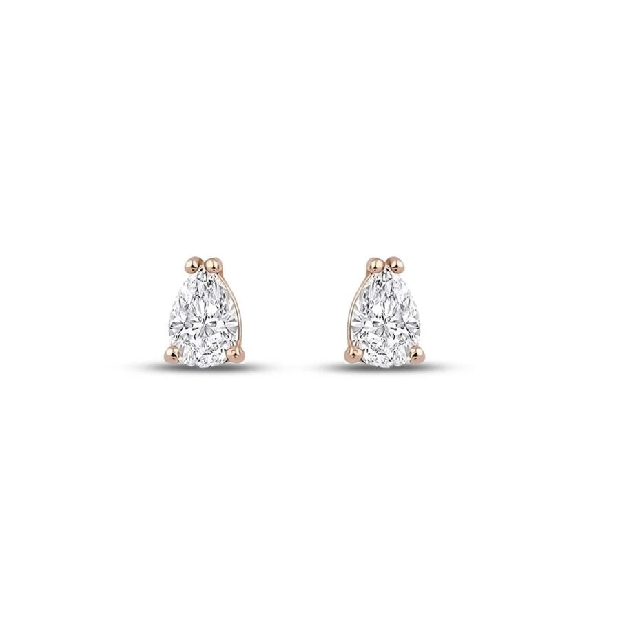 0.40 Carat Diamond Pear Solitaire Earrings