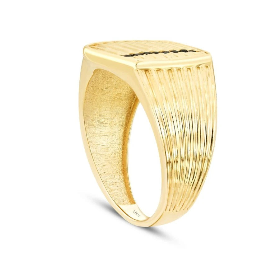 Gold Black Stone Men’s Ring