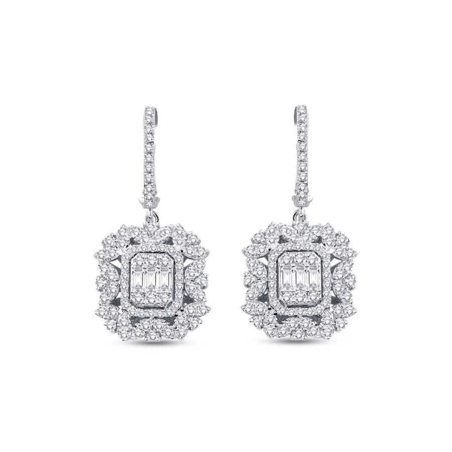 1.41 Carat Diamond Baguette Earrings