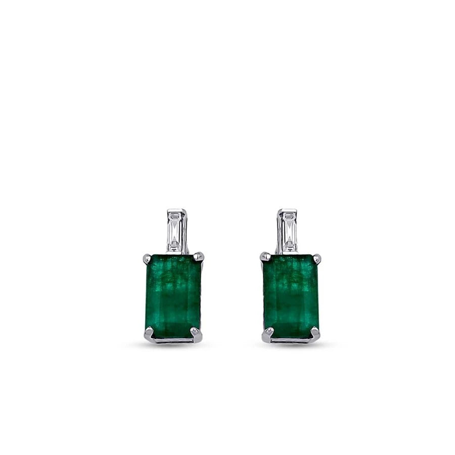 1.04 Carat Diamond Emerald Earrings
