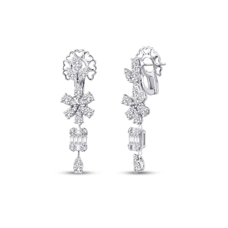 2.66 Carat Diamond Baguette Earrings