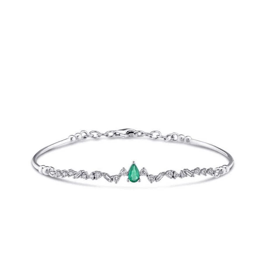 0.50 Carat Diamond Emerald Bangle