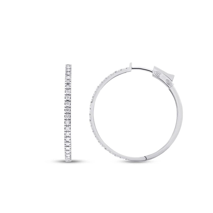 0.74 Carat Diamond Hoop Earrings