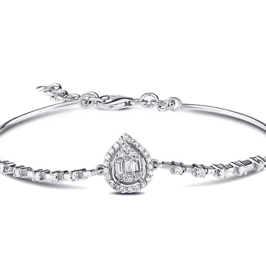 0,45 Karat Diamant-Baguette-Birnenarmband