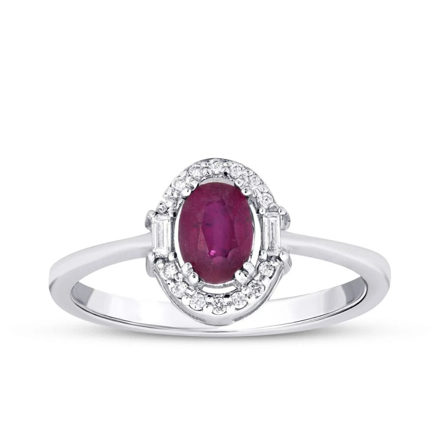 0.95 Carat Diamond Ruby Ring