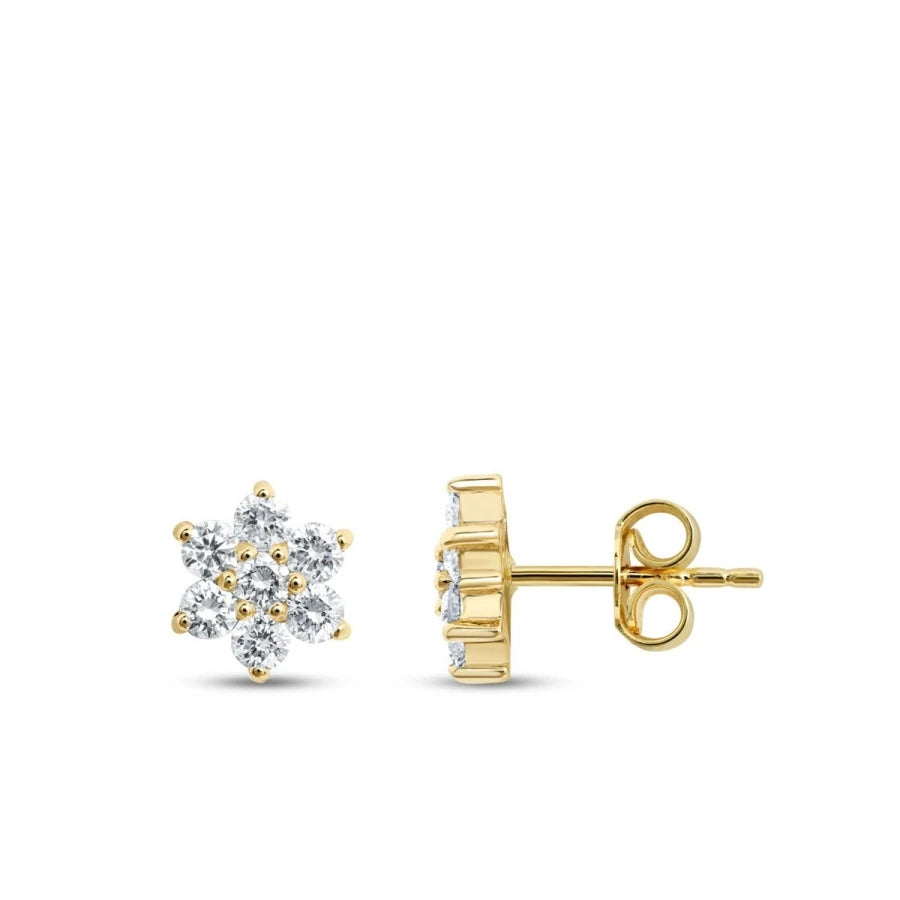 0.48 Carat Diamond Flower Earrings