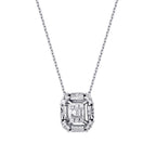 0.09 Carat Diamond-Effect Baguette Necklace