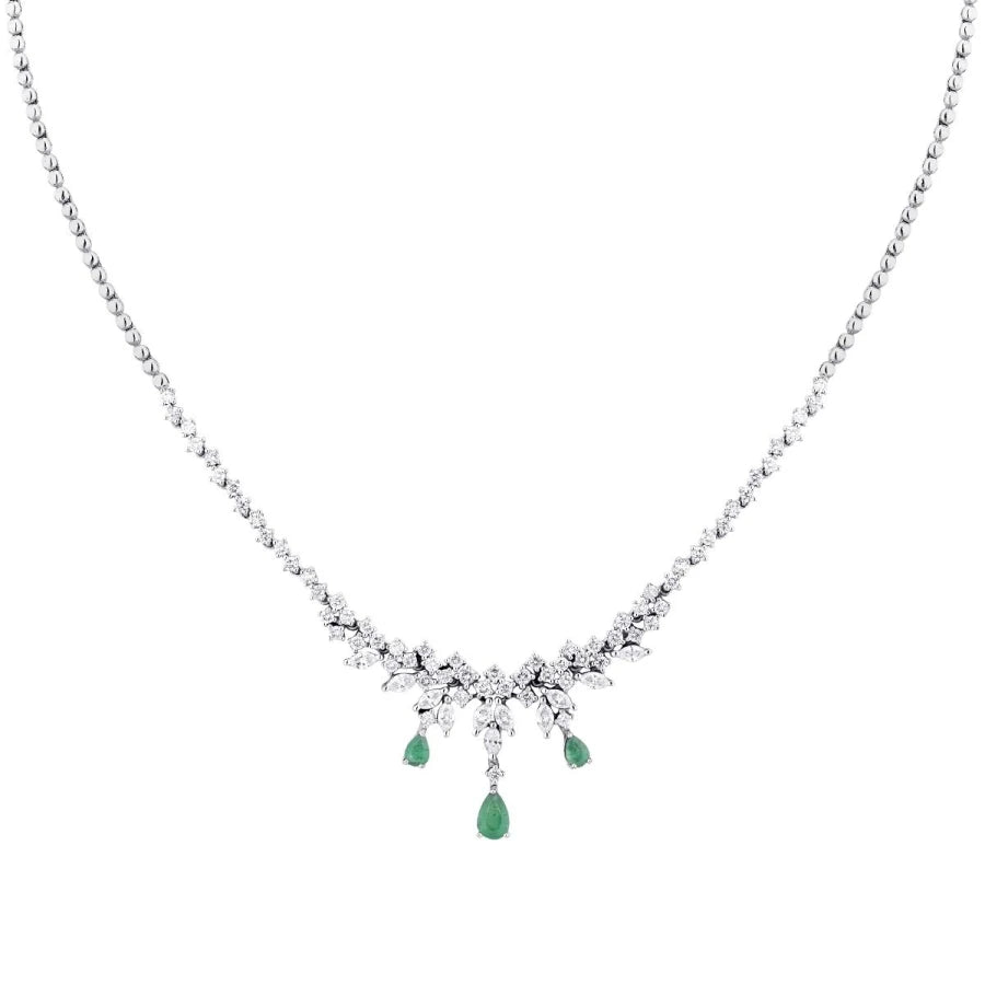 2,89 Karat Diamant-Smaragd-Halsband