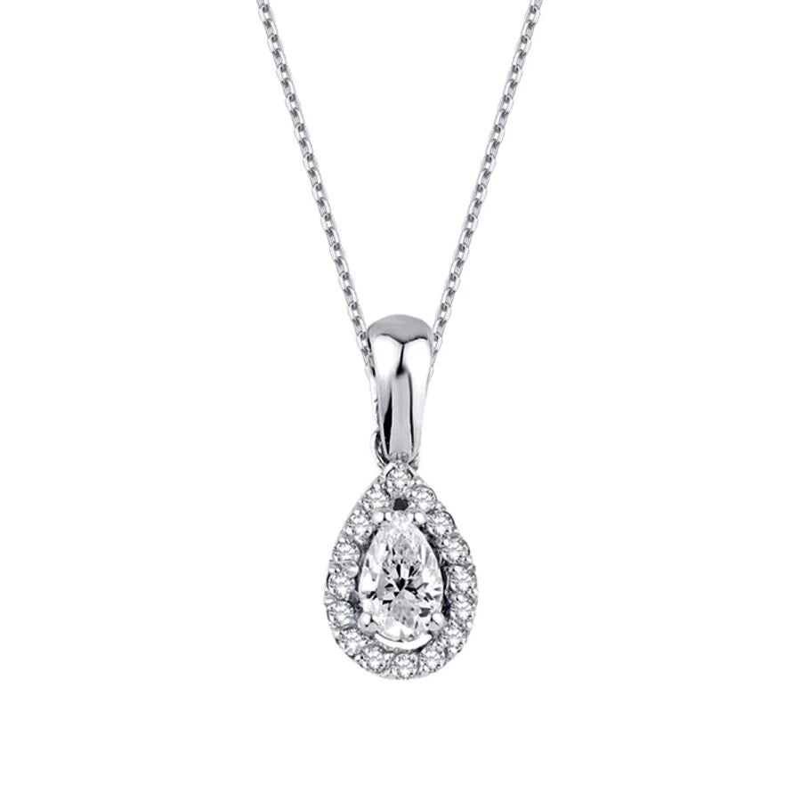 0.22 Carat Diamond Pear Necklace