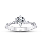 0.33 Carat Diamond Lotus Solitaire Engagement Ring