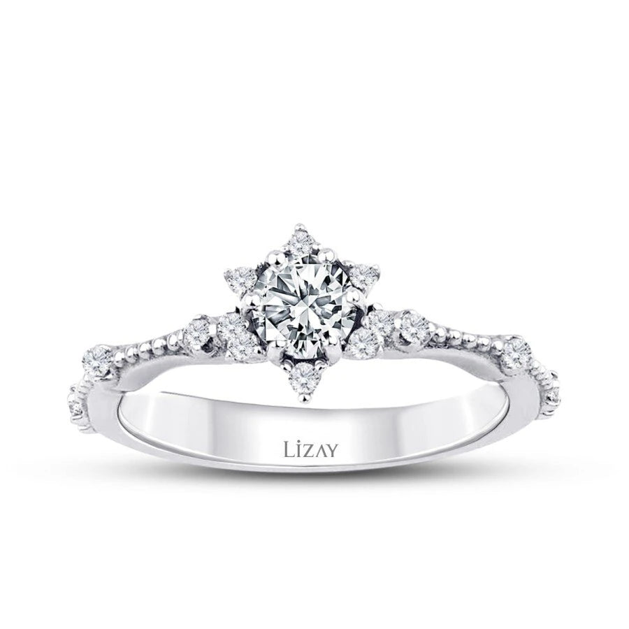 0.33 Carat Diamond Lotus Solitaire Engagement Ring