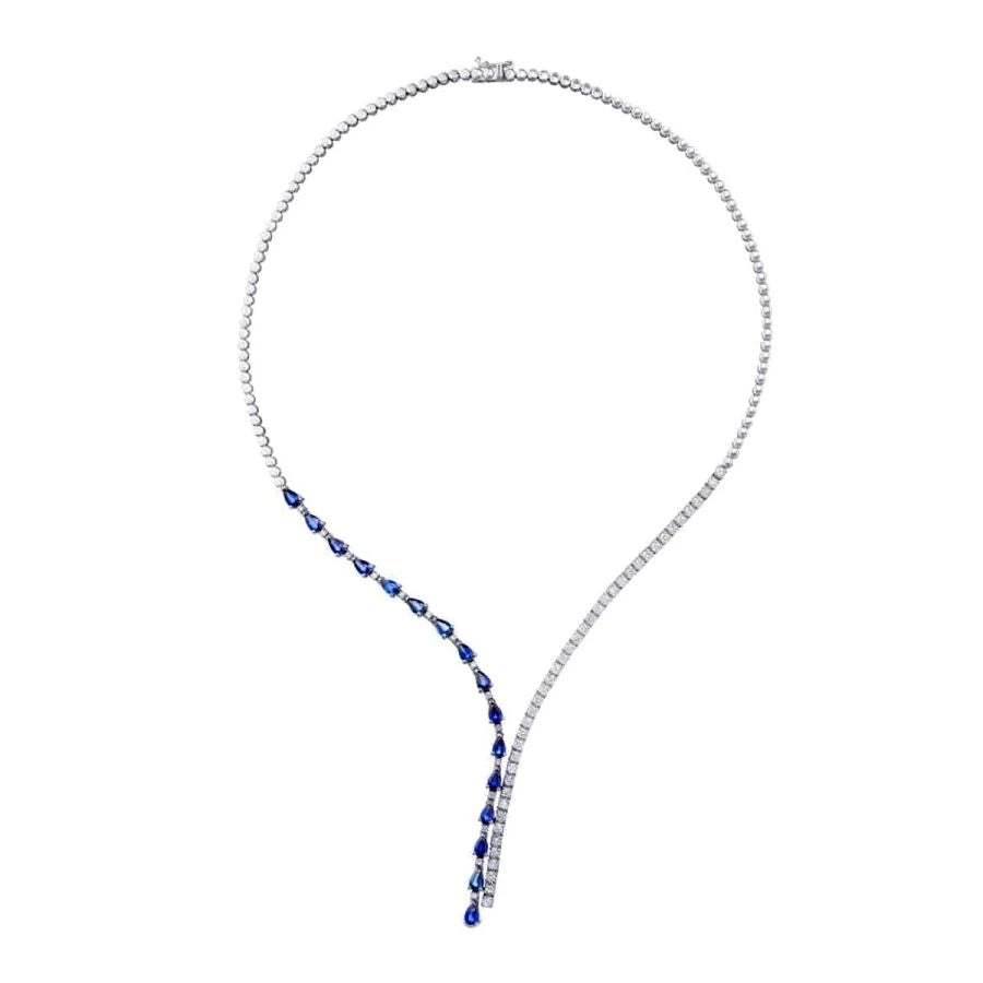 6,19 Karat Diamant-Saphir-Halsband