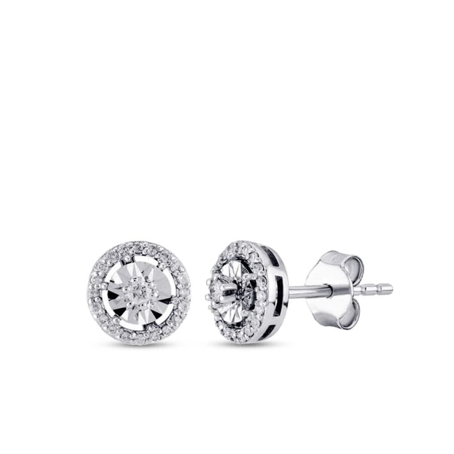 0.15 Carat Diamond Round Earrings