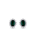 1.60 Carat Diamond Emerald Earrings