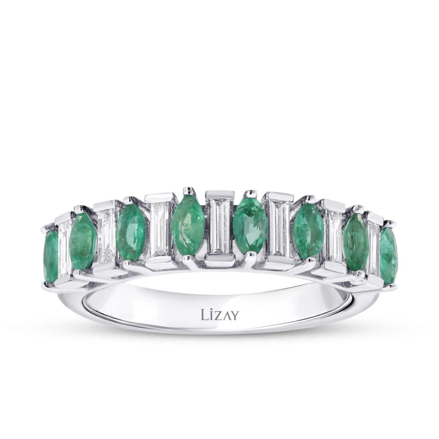 0.86 Carat Diamond Emerald Ring